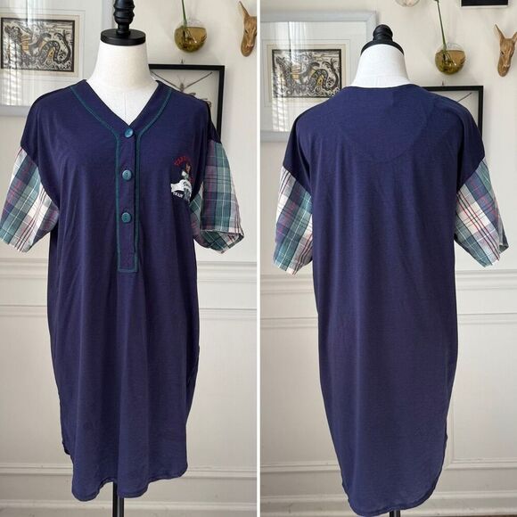 Vintage Other - Vintage True Colors Teddy Bear Varsity Sleep Shirt OSFM